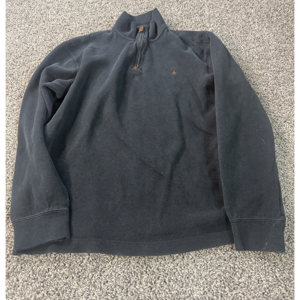 Polo Ralph Lauren 1/4 Zip Pullover Sweater Men's Size Medium Black